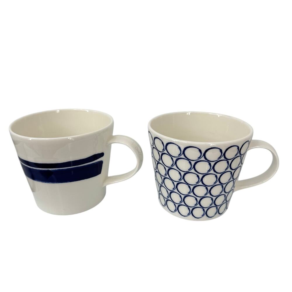 Royal Doulton Pacific Collection mixed patterns porcelain cups mugs blue white